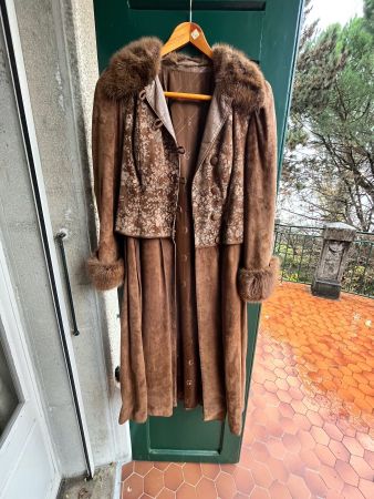 Manteau vintage Grünstein cuir S-XS