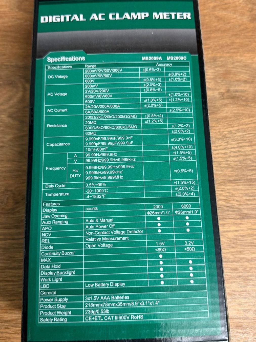 Messen: Mastech MS2009C Digital AC Clamp Meter – Neu (gemäss Beschreibung) aus Nussbaumen AG von olitech5415 1