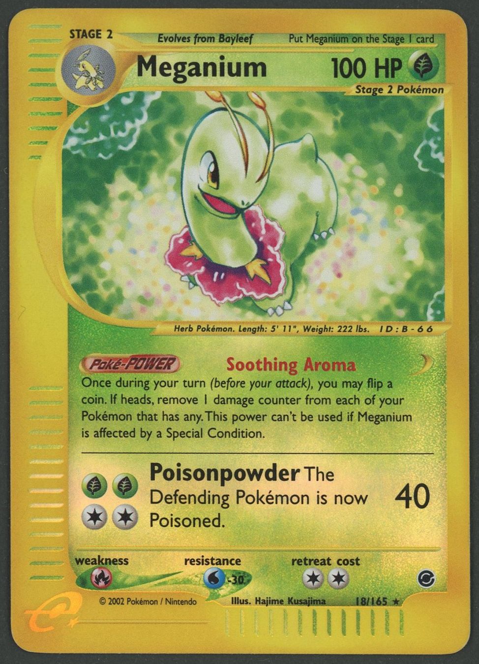 Pokémon Sammelbilder & Trading cards: Meganium Reverse Holo 18/165 Expedition EN ab 1.- – Gebraucht aus Rupperswil von gengarbasar