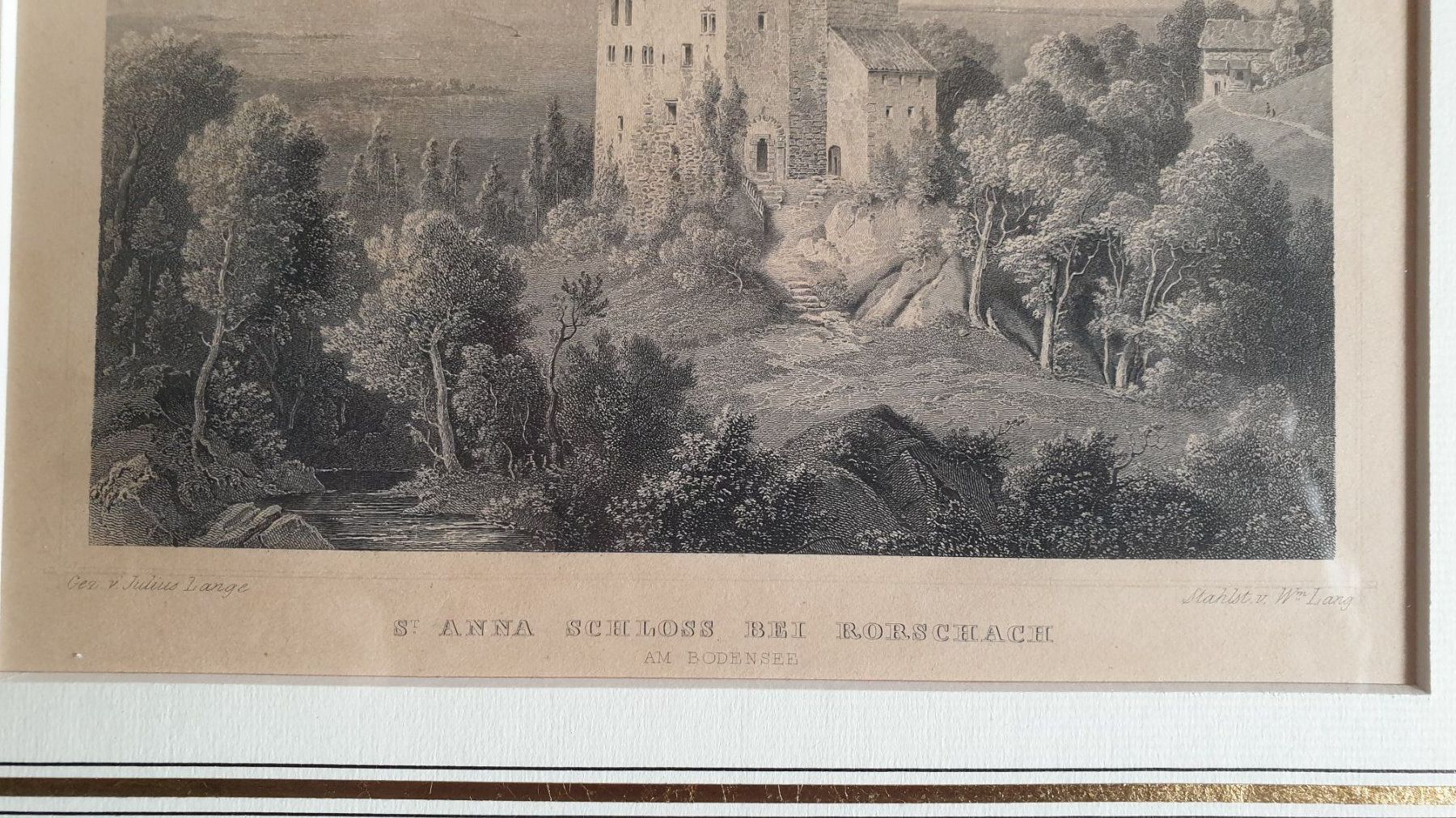 Stiche: St.Anna Schloss, Rorschach. Rahmen über Eck vergoldet. – Gebraucht aus Goldach von armando_r 2