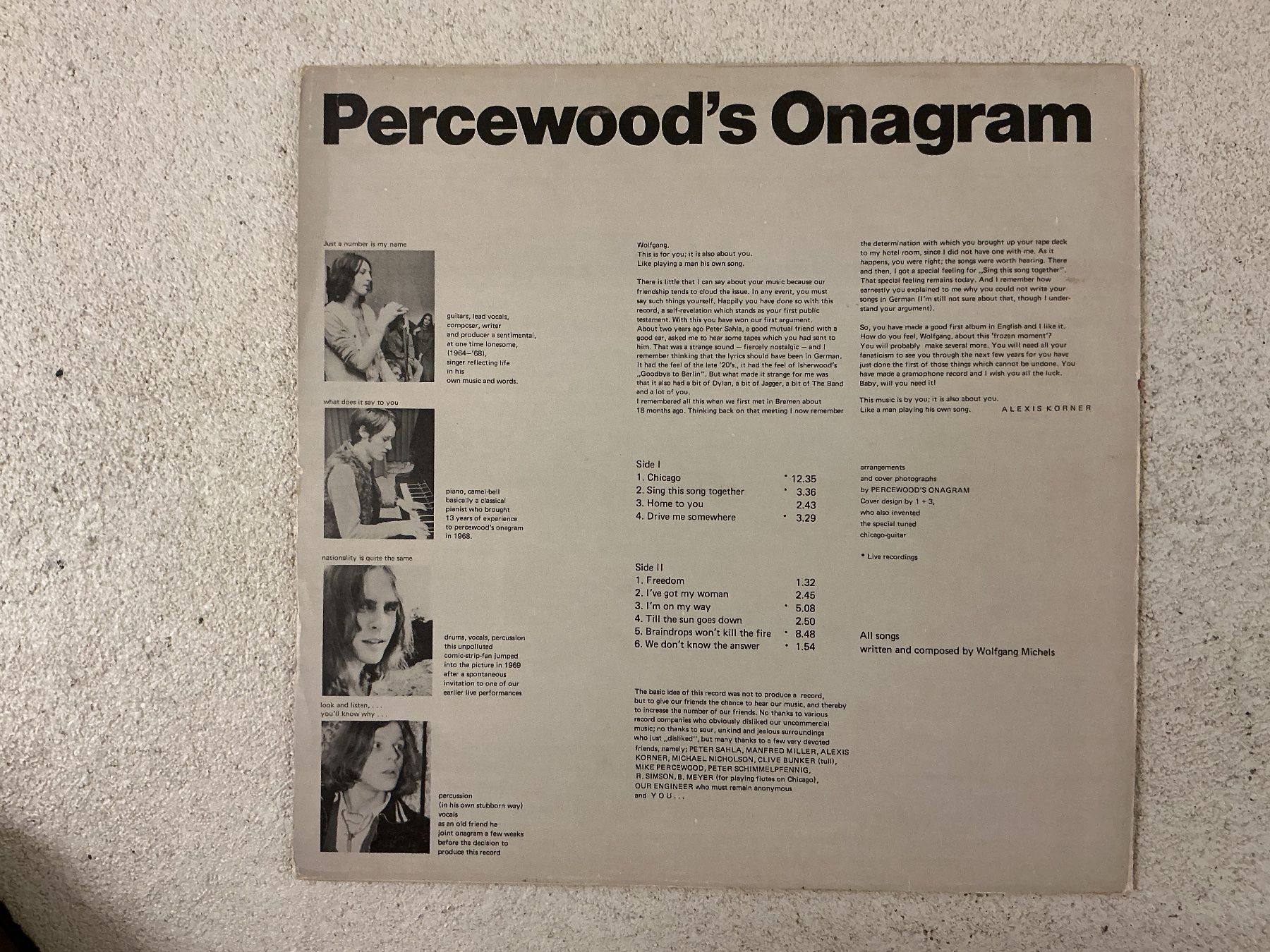 Vinyles: Percewood's Onagram LP – D'occasion à Winterthur par Tumko-Vinyl 1