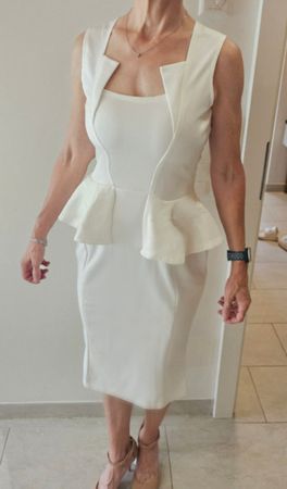 Damen Kleid, weiss Etuikleid, Grösse M ungetragen 