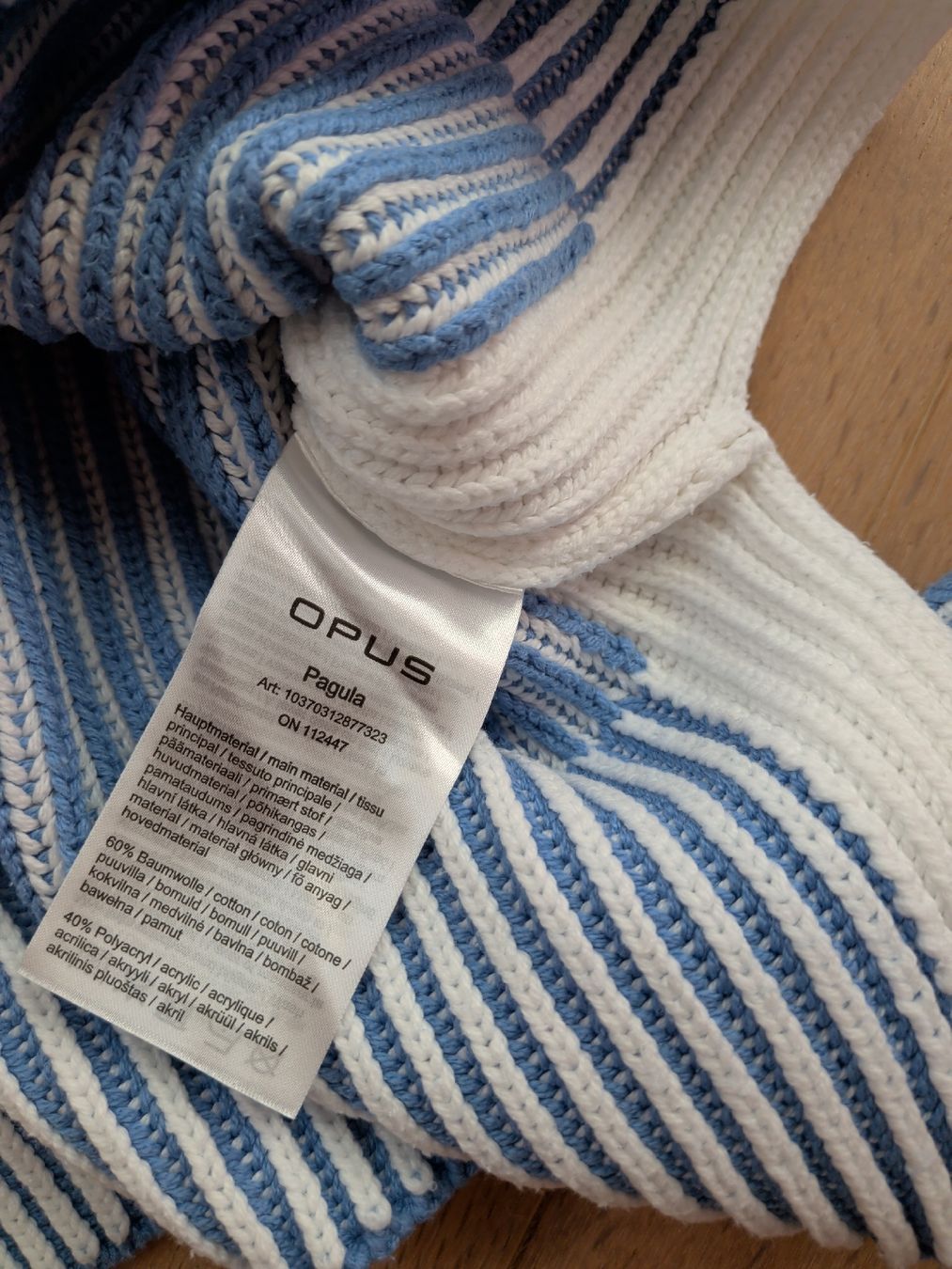 Opus Maglioni & Felpe: Opus Pullover Pagula blau weiss gestreift Grösse 36 – Usato da Mörschwil venduto da nemo1975 2