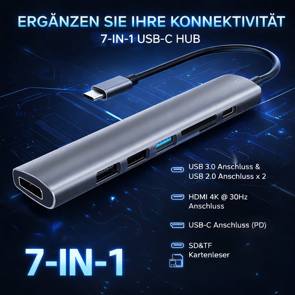 Hubs & Switches: USB HUB HDMI iPad C SD TF Pc Macbook PD Surface – Neu und originalverpackt aus Chiasso von online.shop