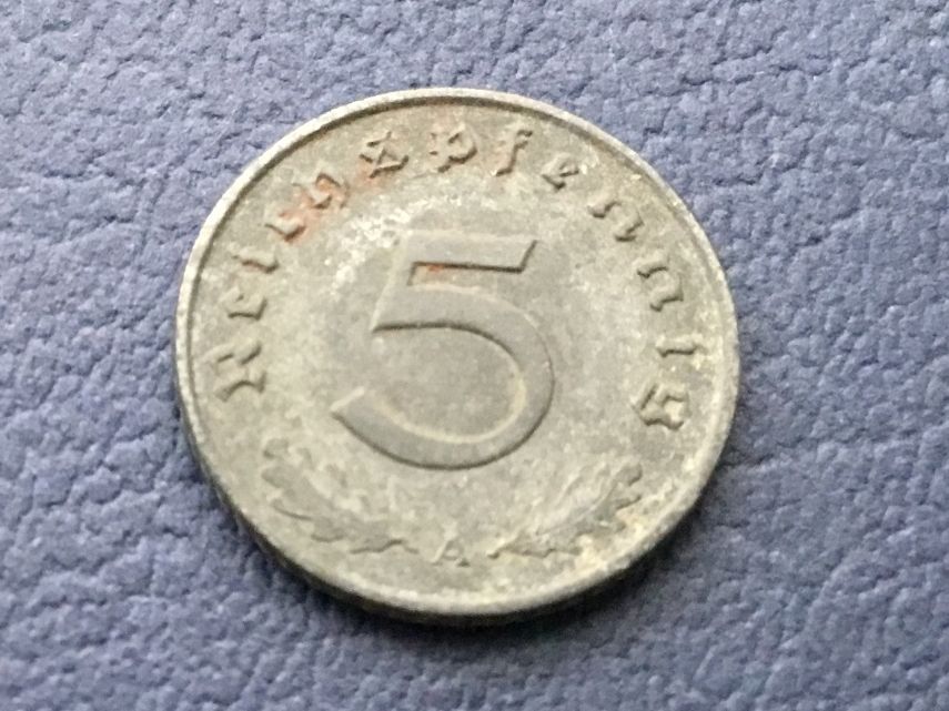 Tutti le monete: Drittes Reich 5 Reichspfennig 1943 A – Usato da St. Margrethen SG venduto da alfapeugeot10 1