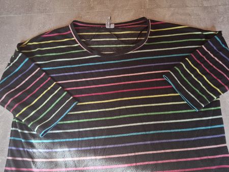 T-shirt marque Spot rayé noir multicolore taille 38-40