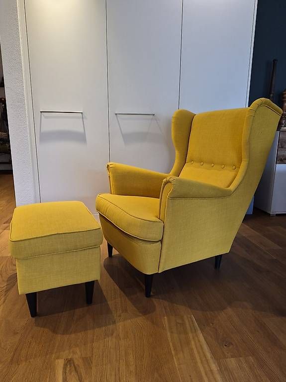 Ikea Fauteuils: Gelber Sessel mit Hocker – D'occasion à Braunau par rosp 1
