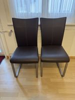 2 Stühle braun Kunstleder