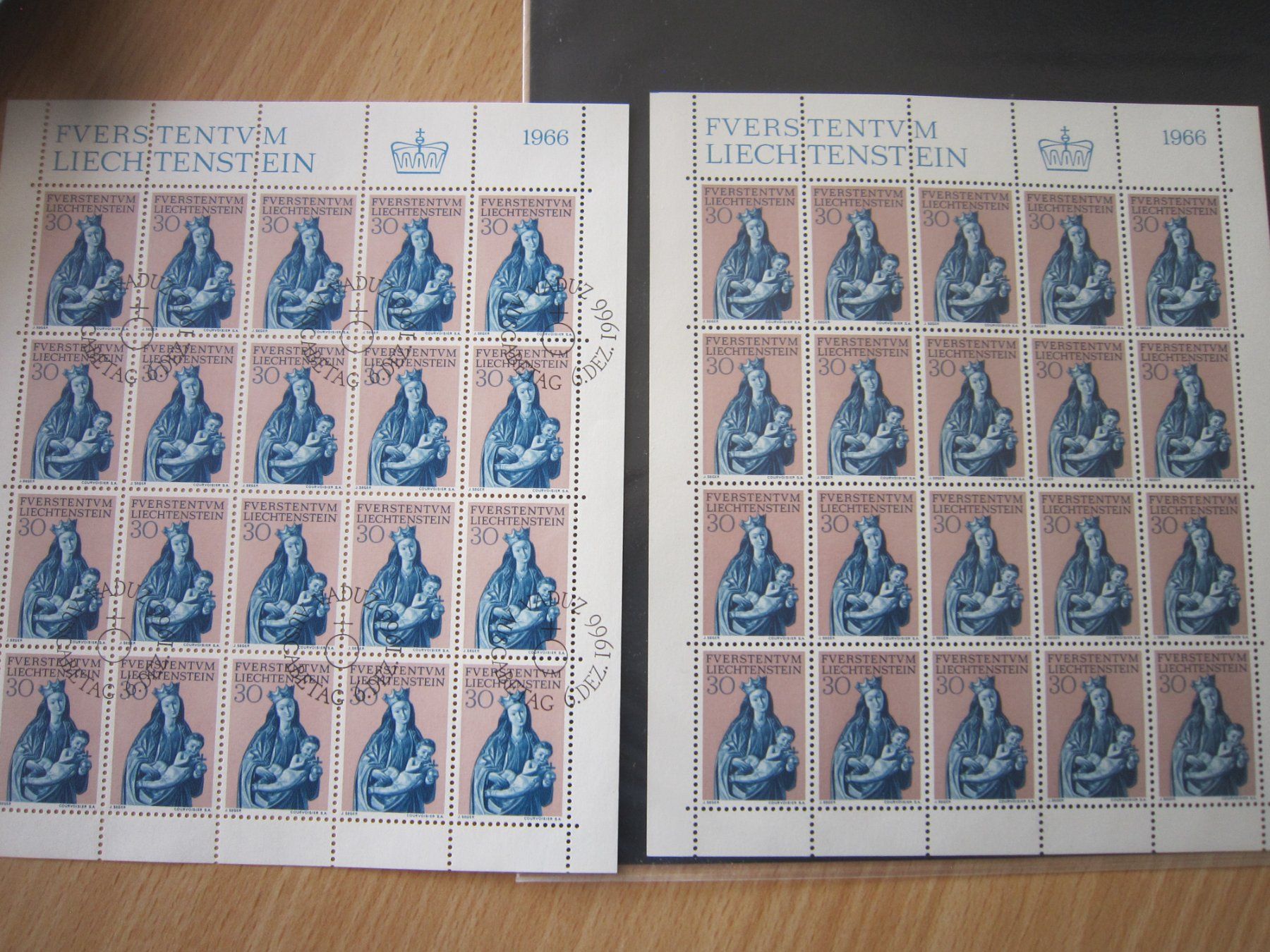 Alle Briefmarken: 1966 Blöcke postfrisch und ET Lichtenstein – Gebraucht aus Giubiasco von sal_9j6w 1
