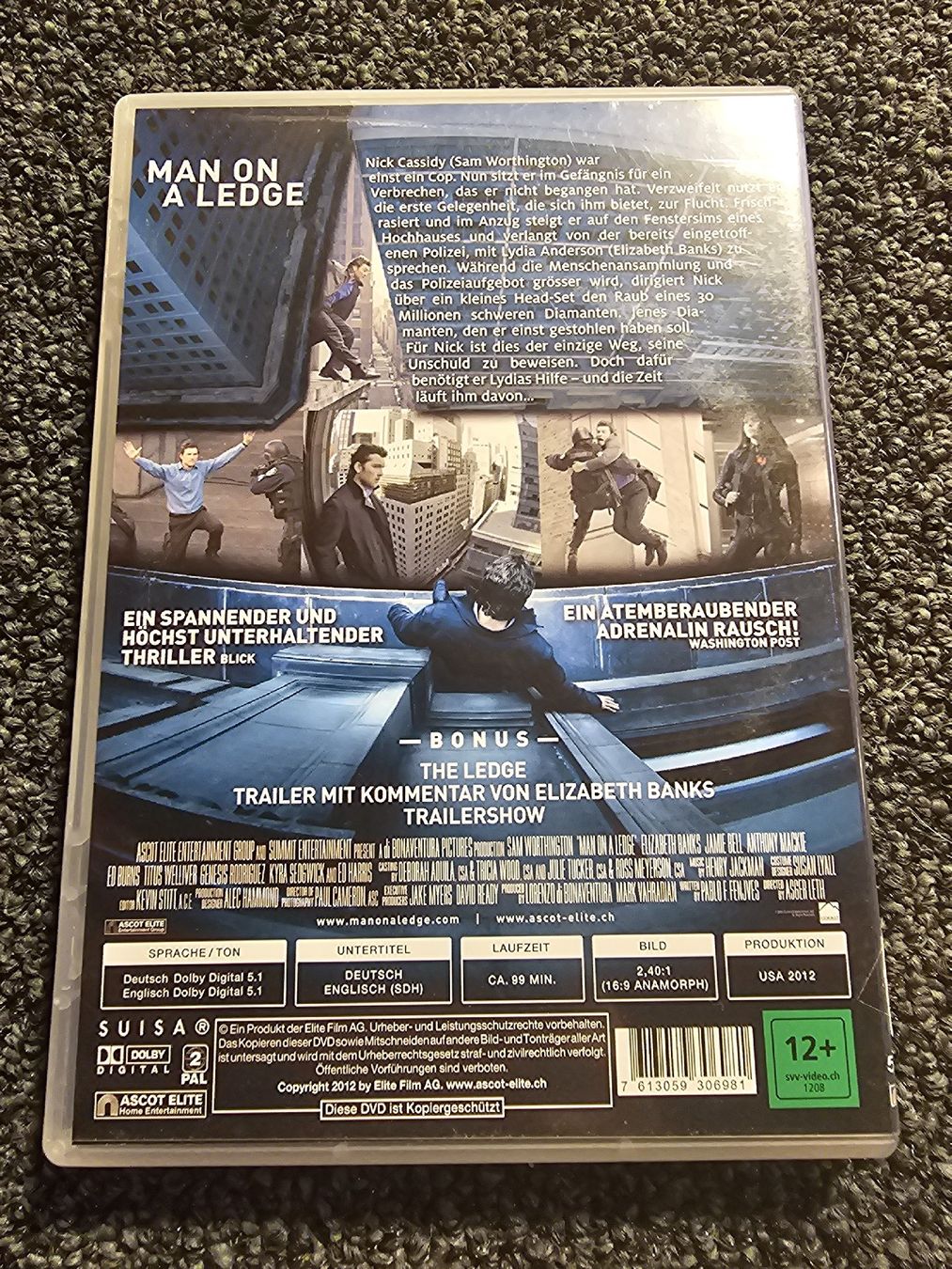 Tutti i DVDs: DVD Man on a Ledge (19102) – Usato da Ruswil venduto da jan_bxl5 1