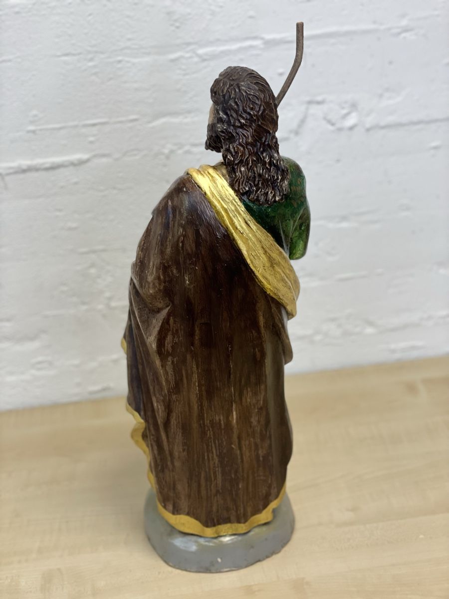 Sculture & Statue: Antike Holzfigur, Heiliger, 52cm hoch, Handbemalt – Usato da Locarno venduto da Osvaldo61 4