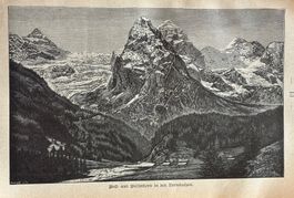 Antik Druck, 1902 - Well- und Wetterhorn, Grindelwald