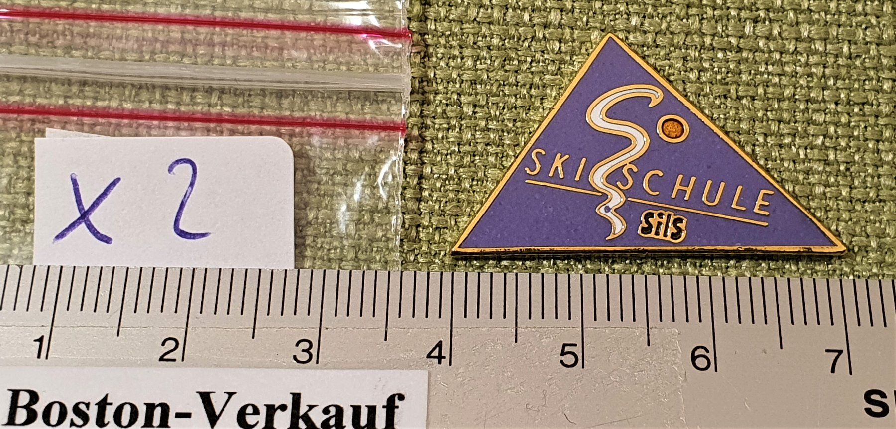 Plaketten & Abzeichen: X2 - Pin-Platte Ski Schule Sils Engadin Graubünden – Gebraucht aus Reinach BL von Boston-Verkauf 2