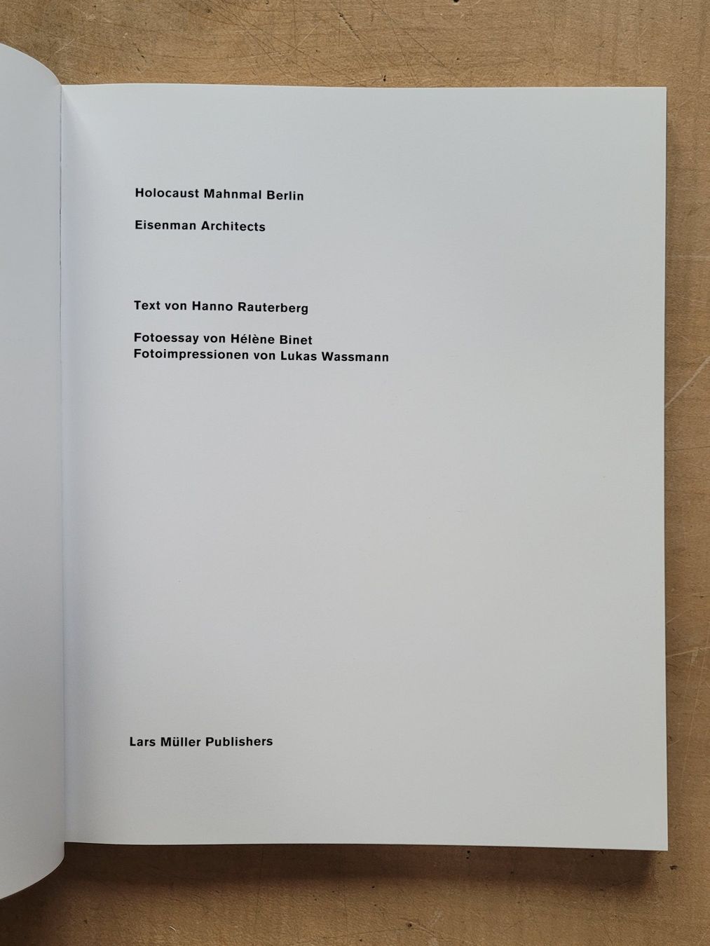 Libri: Holocaust Mahnmal Berlin. Eisenman Architects – Usato da Zürich venduto da Engiadinabassa 1
