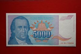 currency banknote jugoslavija 1994