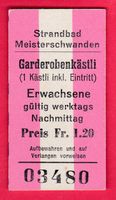 KARTON TICKET, GARDEROBENKÄSTLI, ERWACHSENE, NACHMITTAGS