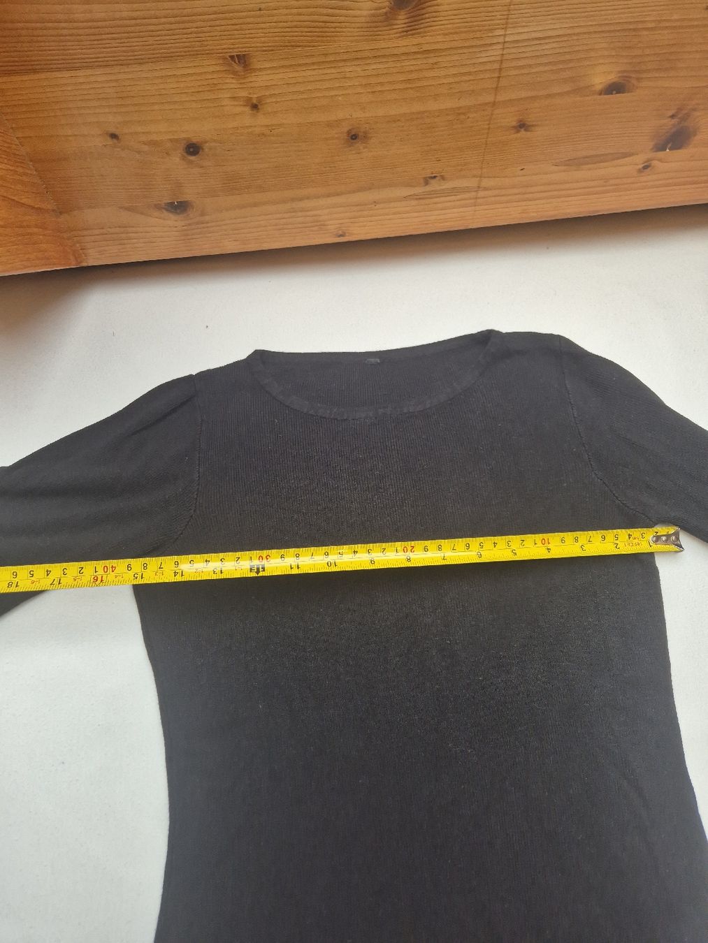 Maglioni & Felpe: Damen leichte Pulli gerippt schwarz Rundhals Chicorée  – Usato da Zürich venduto da Drago670 6