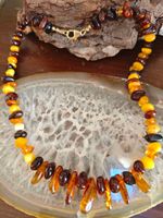 ECHTE BERNSTEIN KETTE/COLLIER, 45 cm. LANG