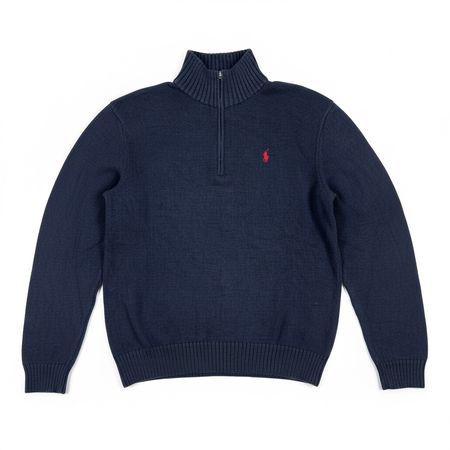 Pull Col Camionneur 1/4 zip Polo Ralph Lauren Coton Bleu - S