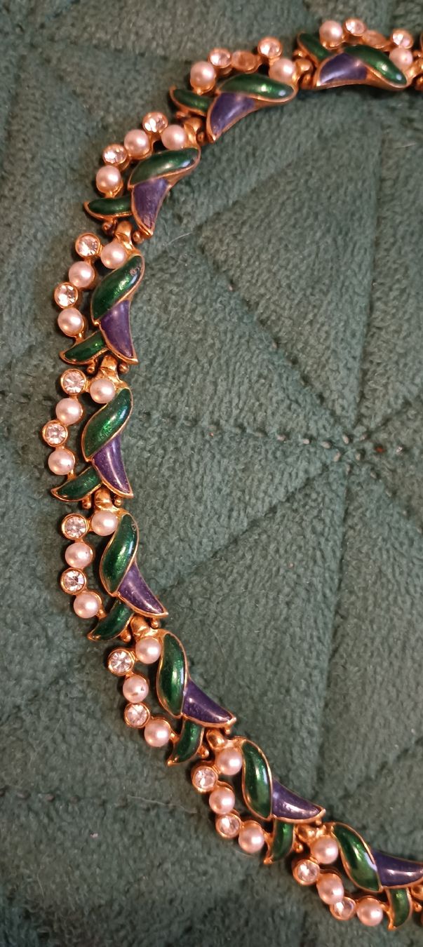 Catenine: Collier vintage email perles et zircons – Nuovo (secondo la descrizione) da Môtiers NE venduto da ldu_6htd 3