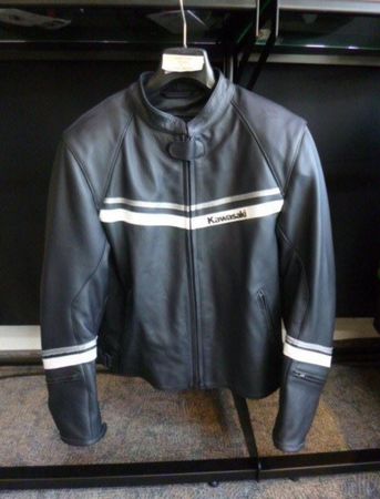Kawasaki Lederjacke Stripes Grösse L