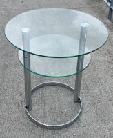 Beistelltisch Glas (d=45cm, h=50 cm, Tablar d=35 cm)