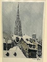 Hans Figura (1898-1978) Vintage seltene Litho - Stadtbild