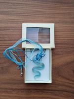 Kette mit Glasanhänger Schlange blau Schmuck