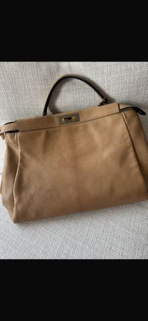 Fendi Peekaboo X-Lite large en cuir beige