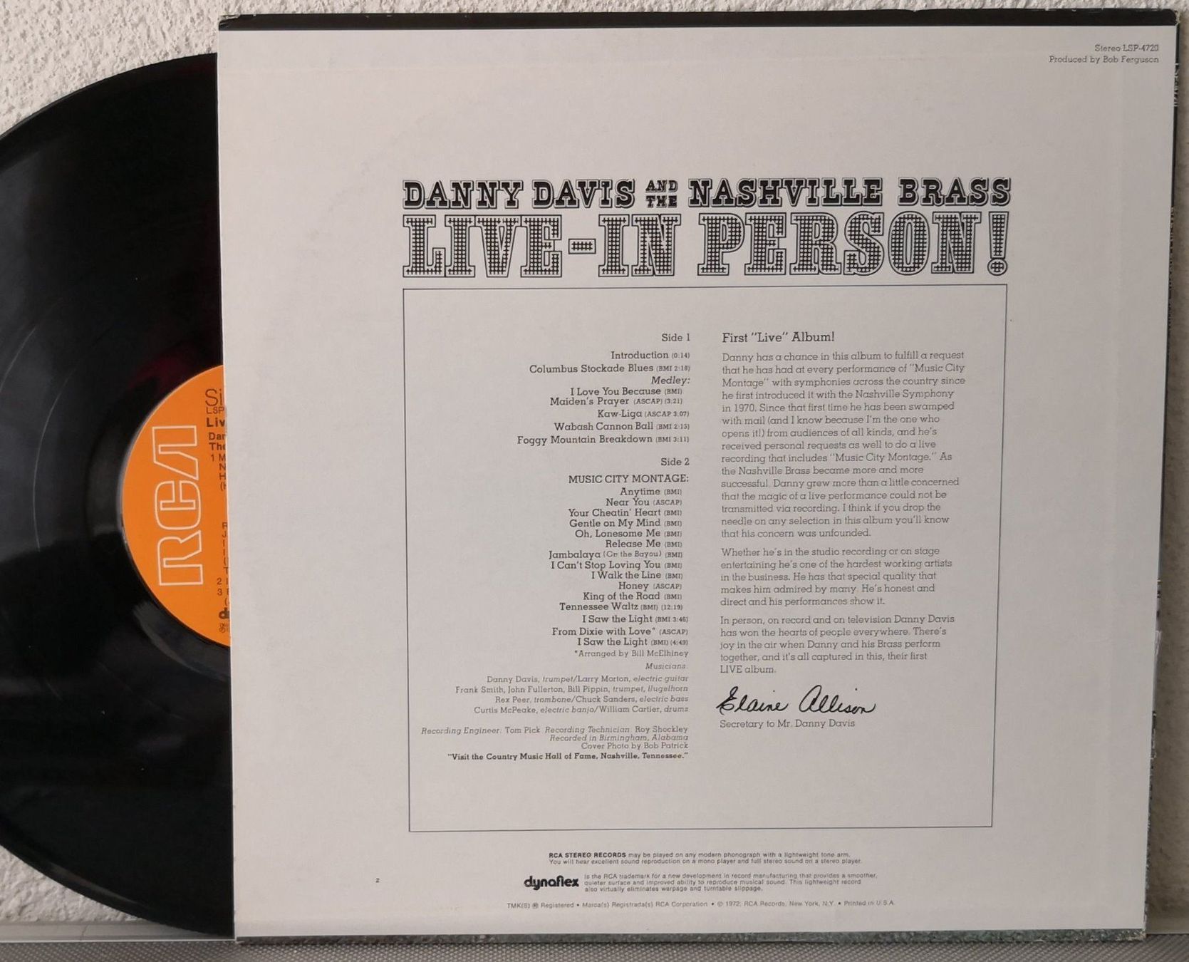 Schallplatten: DANNY DAVIS & THE NASHVILLE BRASS - LIVE – Gebraucht aus Greifensee von scharmant 1