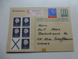 Gravenhage, Niederlande/ Schweiz, Antwortpostkarte, 1966