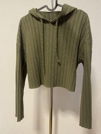 Stylischer SHEIN Cropped Hoodie Gr. XS, Khaki