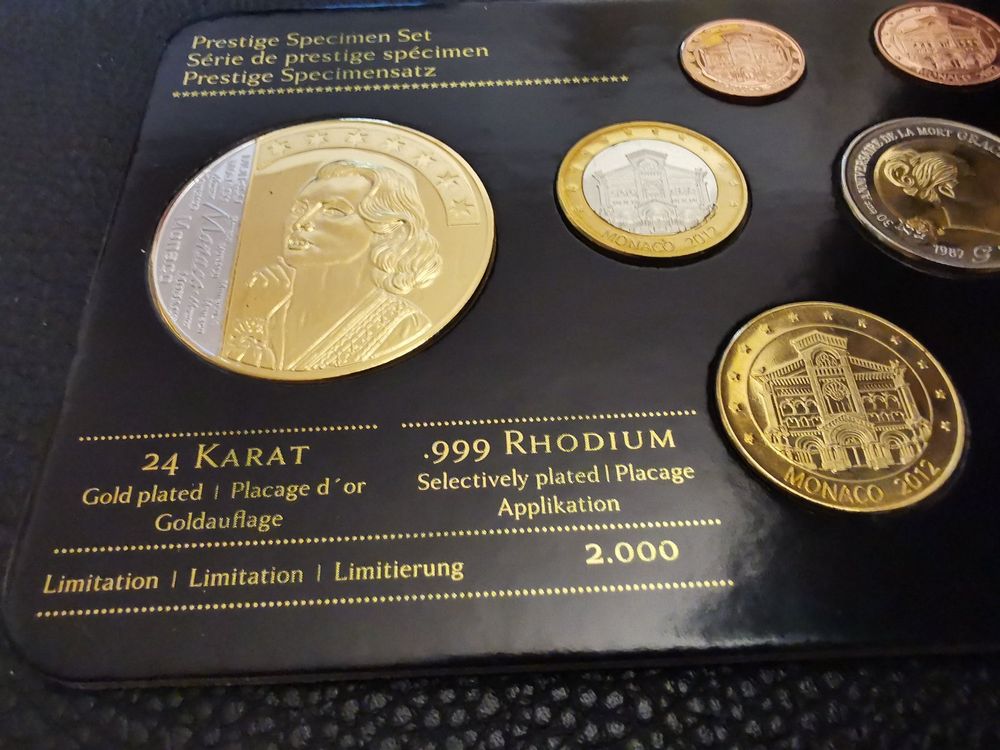 MONACO GRACE KELLY 2012 PRESTIGE SPECIMEN SET 999 RHODIUM (Neu und ...