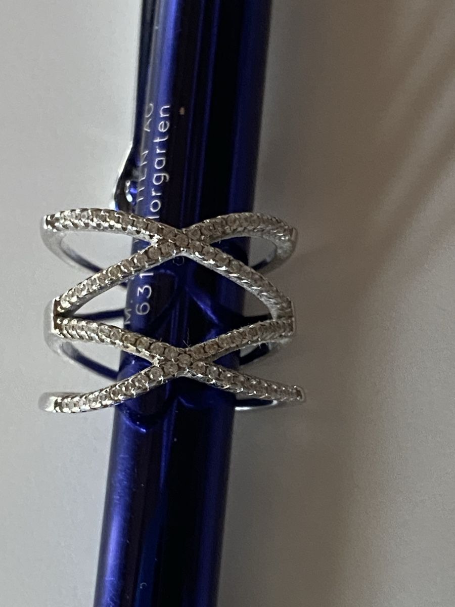 Anelli: Fingerring versilbert mit Zirkonia neu – Nuovo (secondo la descrizione) da Brugg AG venduto da Honeybee6 3