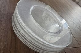 9er Set Platzteller mit Struktur klar, guter Zustand
