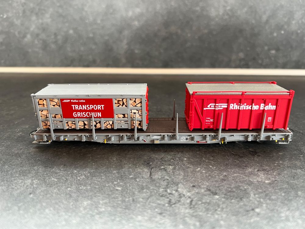 Bemo RhB R-w 8205 mit Container (Gebraucht) in Malix für CHF 93 – mit ...