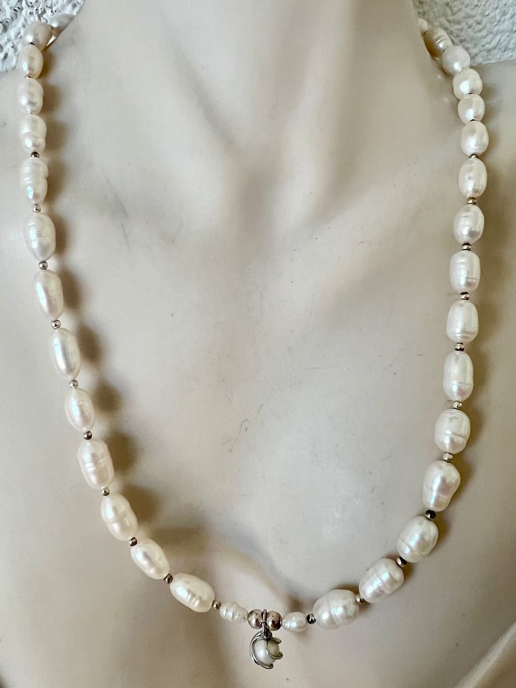 Ketten: Traumhafte Perlenkette 925 Silber mit schwebender Perle – Neu (gemäss Beschreibung) aus Ruswil von artbyhand 8