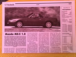 Automobilrevue Testbericht (Kopie) 26/1994 Mazda MX 5 1.8