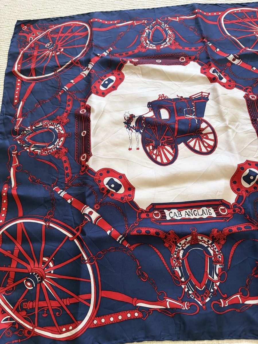 Foulard & Sciarpe: Seiden-Tuch Cab Anglais Navy Rot – Usato da Gossau venduto da Magic999 5
