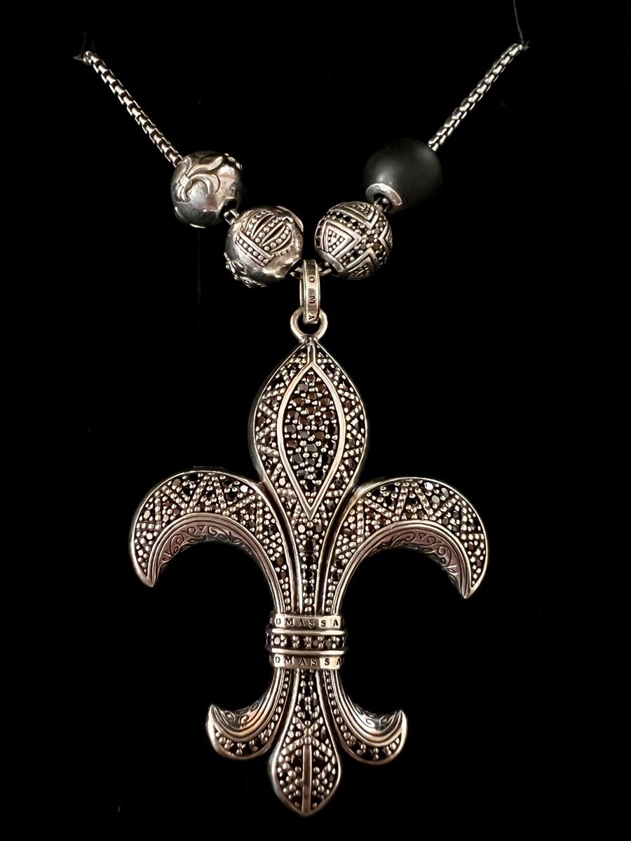 Thomas Sabo Catenine: Thomas Sabo Kette - Lilie mit Beads – Usato da Winterthur venduto da Concorde12 1