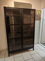 IKEA Vitrine Linnarp 178x115x37 schwarz mit Glastüren