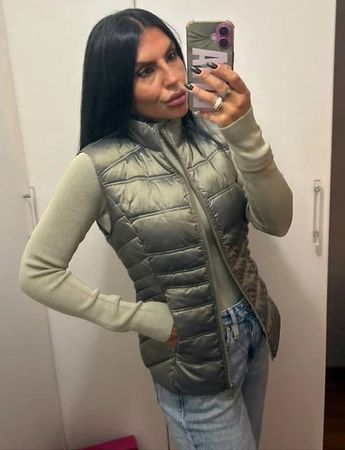 GUESS vest padded - water resistant nylon sage green