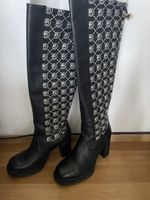 hohe Damen Stiefel Baldowski Gr. 40 schwarz weiß