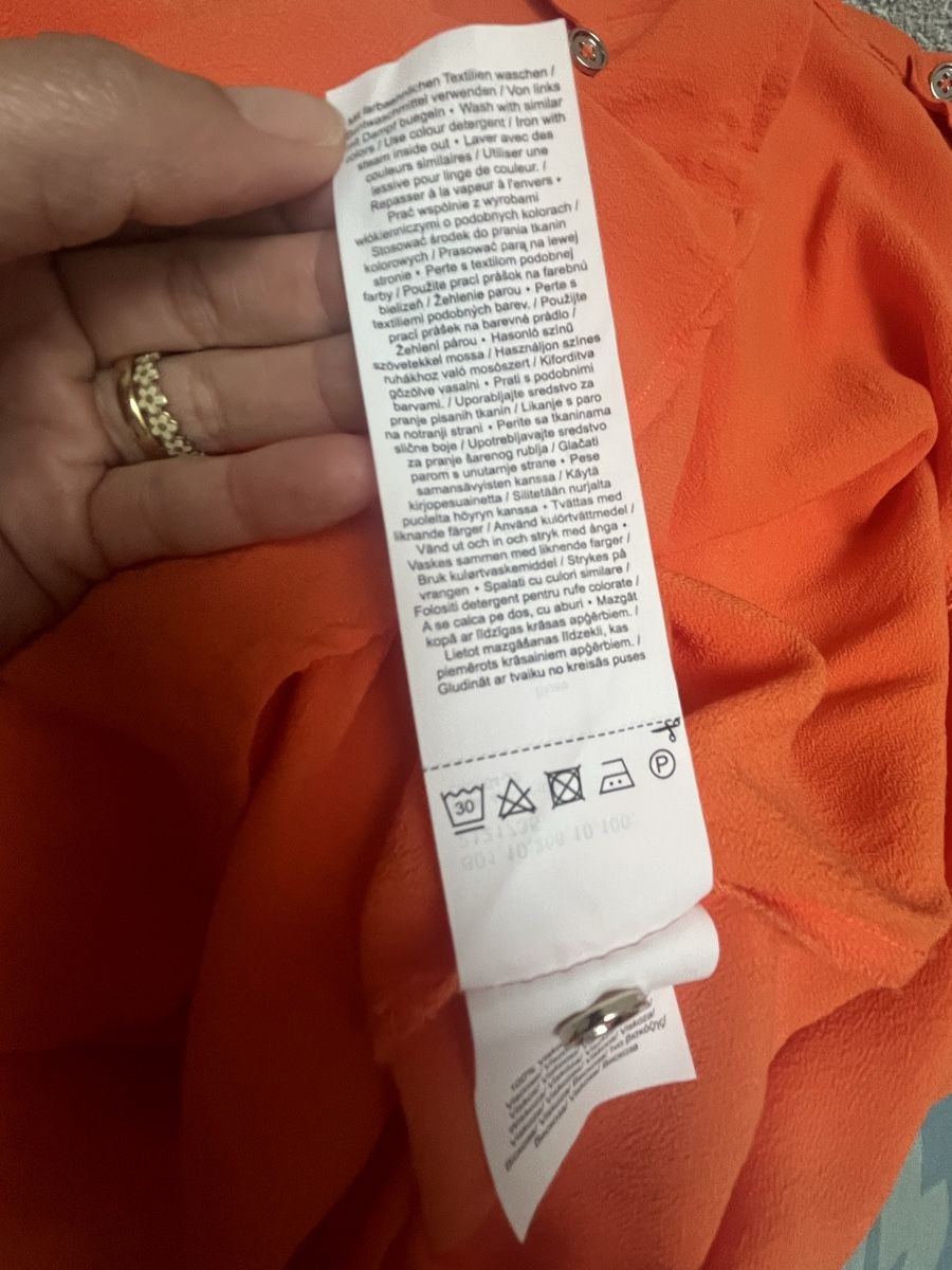 Comma Vestiti: Blusenkleid von comma, Gr. 34 Orange Top – Nuovo (secondo la descrizione) da Zeiningen venduto da man_69cj 4