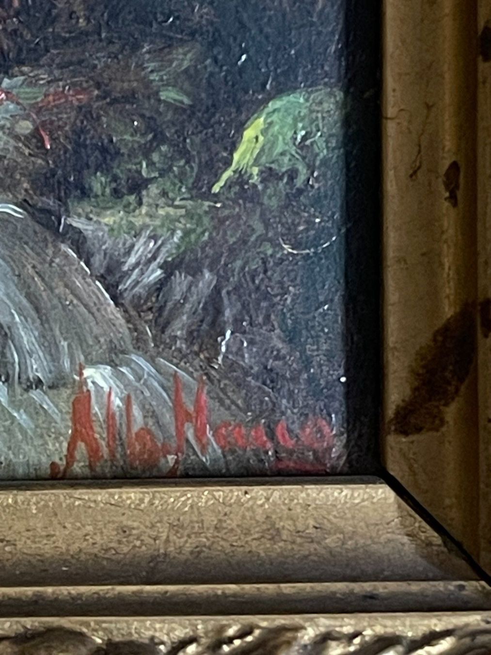 Tableaux: Albert Haug, "Schlucht mit Wasserfall" – D'occasion à Aarberg par cos_86zf 1