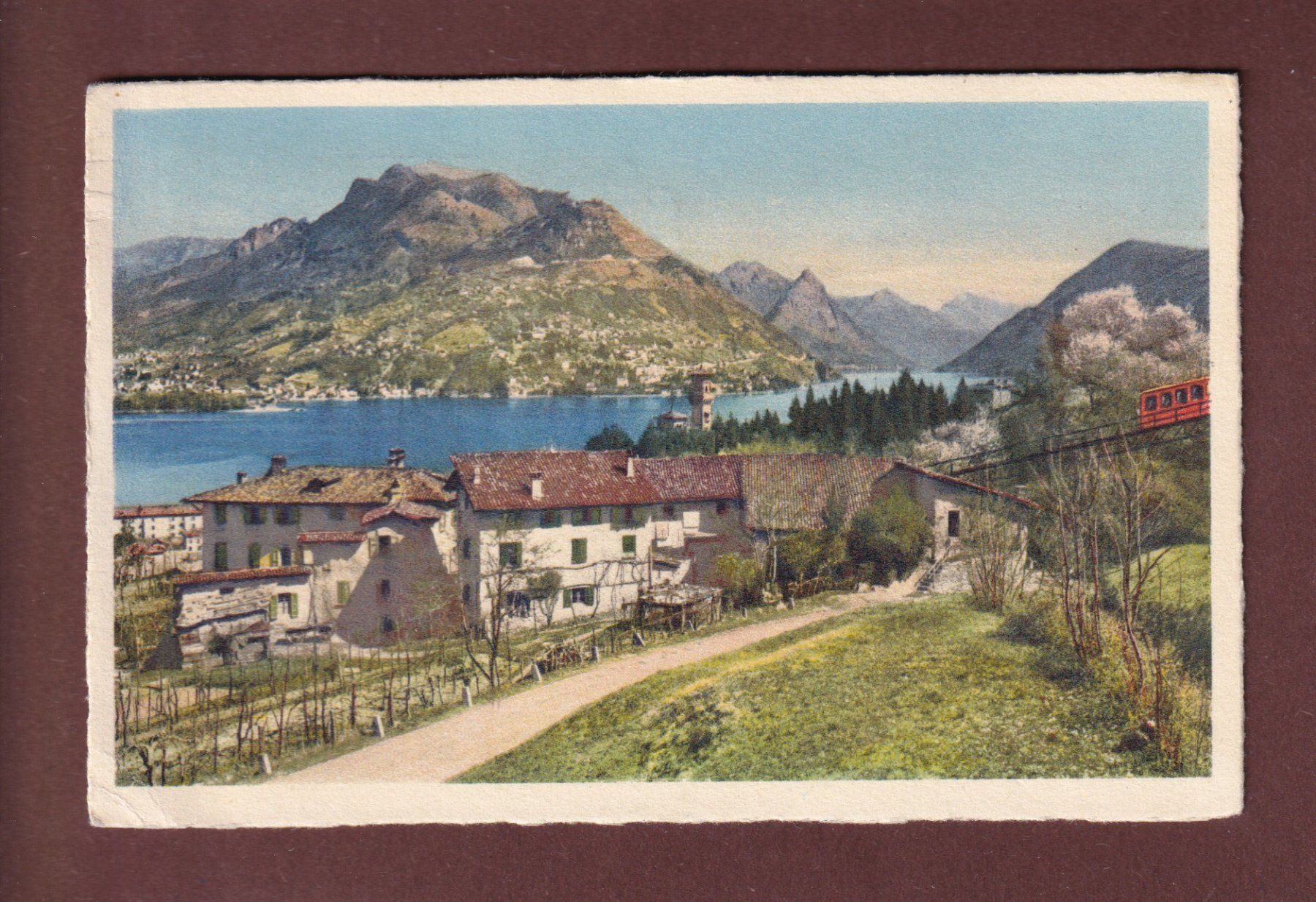 Ansichtskarten: LUGANO - Monte Brè - 1956 – Gebraucht aus Pully von nicecards-shop
