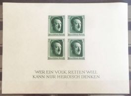 1937: 1. Nationale Briefmarkenausstellung, Block *