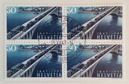 ST112) 280, Elektro Züge auf Brücke Sonderstempel 4-Block