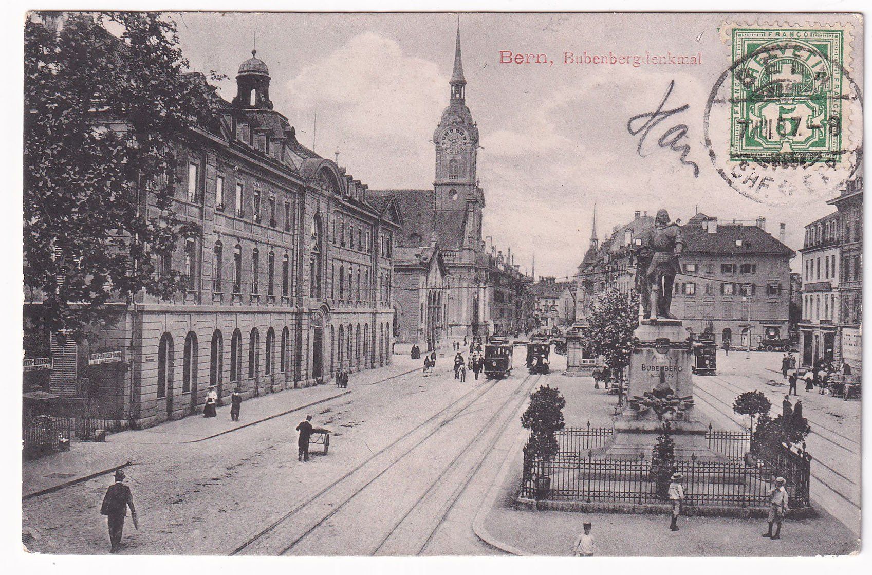 Cartoline postali: Bern Bubenbergdenkmal  1907 – Usato da Cormoret venduto da Pascalll2001
