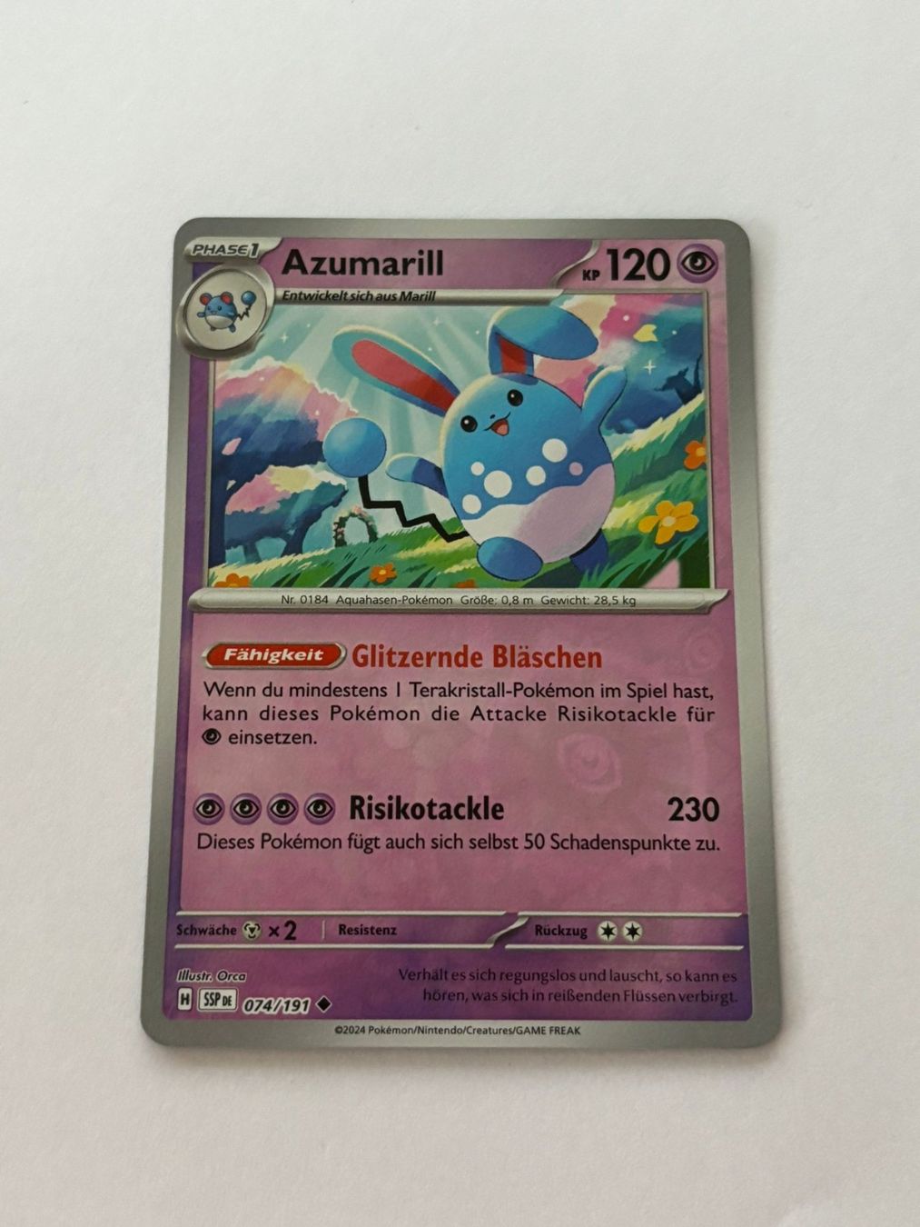 Pokémon Sammelbilder & Trading cards: Pokemon-Karte Azumarill 074/191 – Gebraucht aus Herisau von Seyashop1